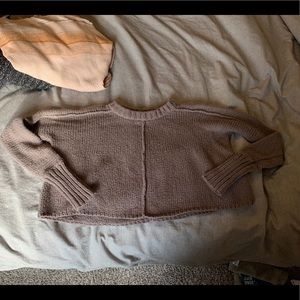 Silence + Noise cropped scoop neck knit sweater